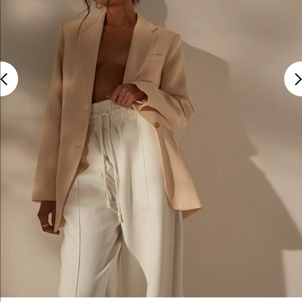 Missguided Re_Styld Cream Wide Leg Joggers